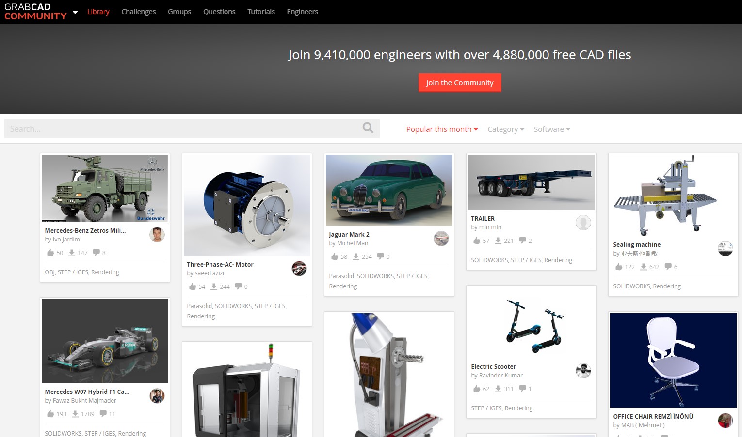 Popular models for 3D enthusiasts, Free Downloads