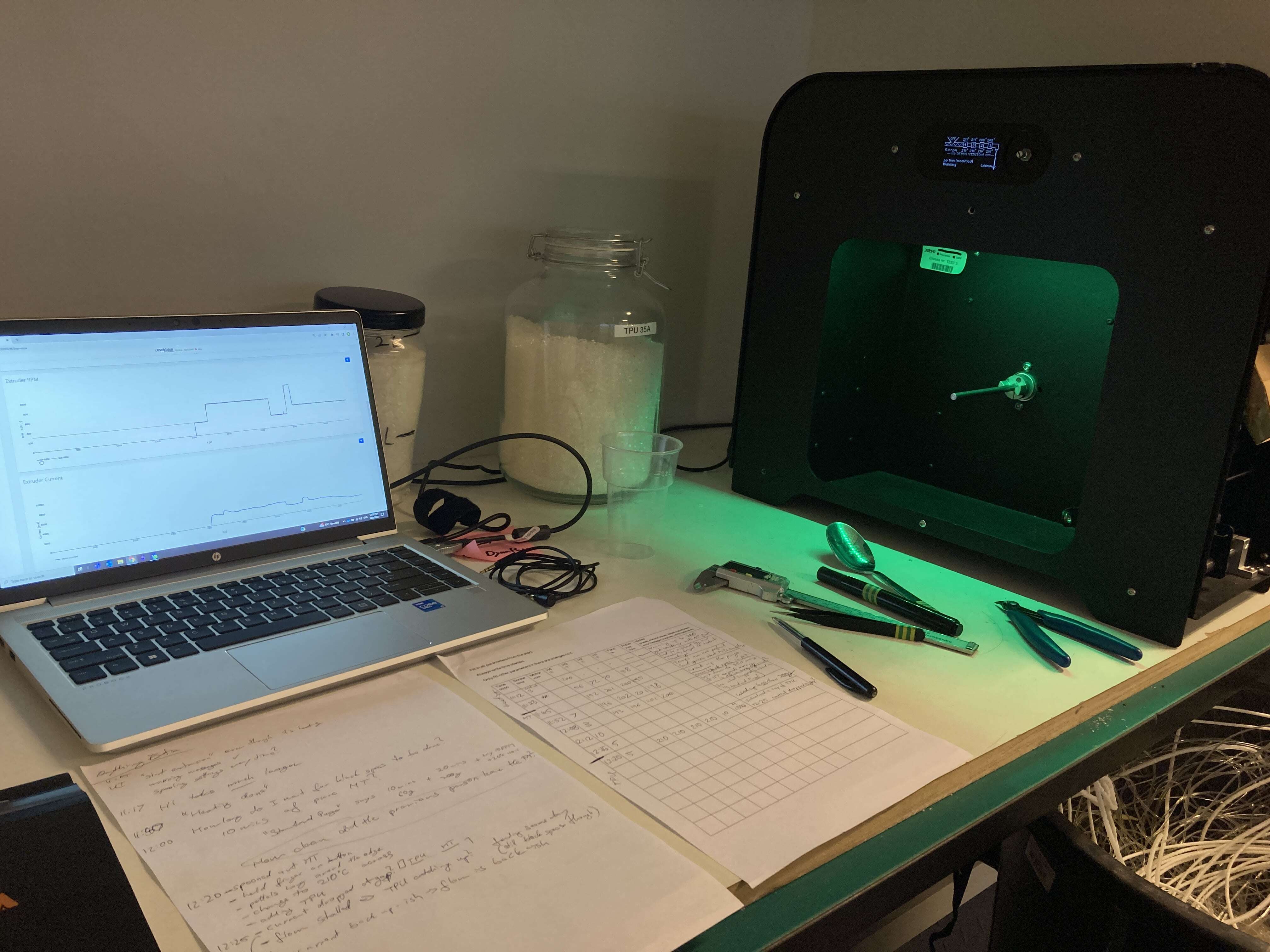 TPU Extrusion Run set up-minCOMP